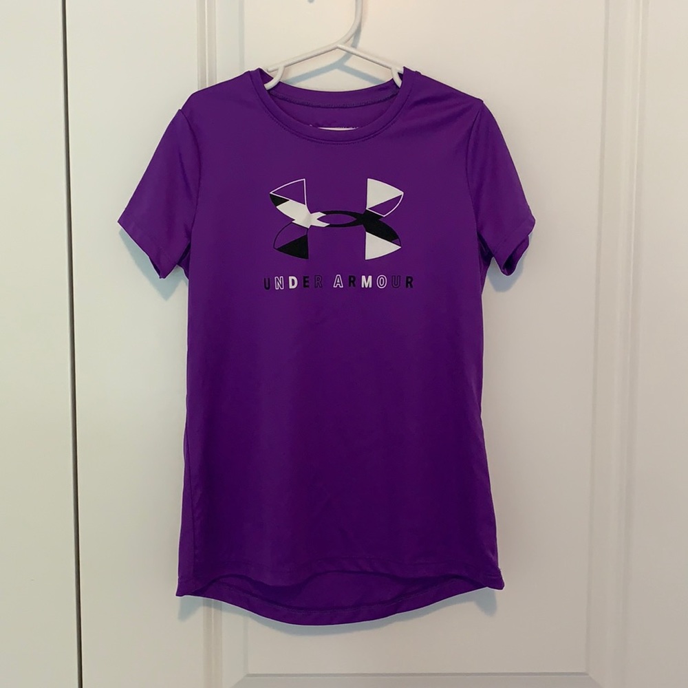 Purple Under Armour Heatgear Shirt Size YSM